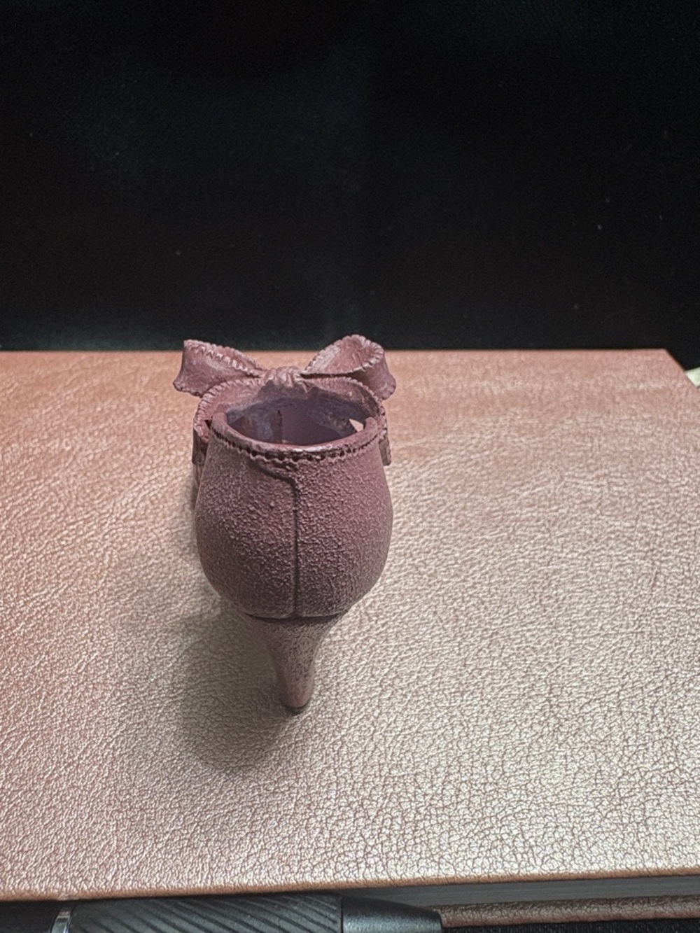 Just The Right Shoe Textured Mauve Heels with Bow - Picture 3 of 5